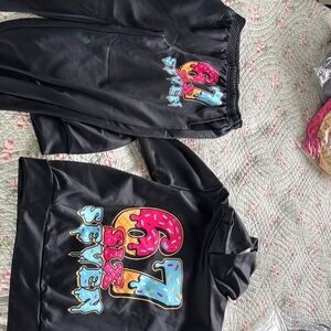 NEW Black and Multicolor Graphic Matching Set